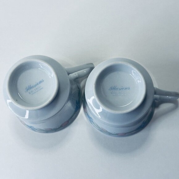 Excel, Scene I, Illusions, 2 Footed Cups, Ring Of Flowers/Rim Discontinued VTG - Picture 6 of 12